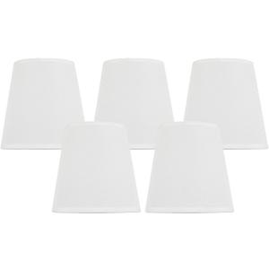 4x6x6 Inches White Chandelier Shades, 6 Inch Diameter, White Linen Fabric Lampshades, Perfect Covers for 5-Light Pendant Light and Wall Sconce, Clip On Bulb, E12 Lighting Socket(Large Size, Pack of 5) (Large White, 5Pack)