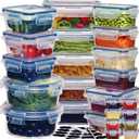 48Pcs Food Storage Container Set kitchen organizers Meal Prep Containers Lock Lids Reusable Plastic Lunch Box Snack Salad Containers 24 Boxes and 24 Lids Pantry and Kitchen Organization