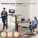 Huuger 63 x 28 Large Electric Standing Desk, Height Adjustable Computer Desk, 27.6" Deep Desktop, Stand up Gaming Office Table with 2 Hooks, 3 Preset Heights, for Home Office, Grey
