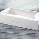ONE MORE [15-Pack] 14 x10 x 3inch White Lock Corner Window Bakery Cookie Boxes, Large Paperboard Container with PVC Windows for Pie