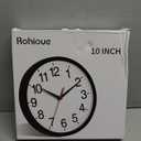 Wall Clock Modern 10 Inch Black Battery Operated Silent Non Ticking Analog for Living Room Office Home Bedroom Kitchen Bathroom