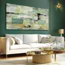 Ocevarin Large Abstract Green Canvas Wall Art for Living Room Modern Art Prints Paintings Color Block Art Wall Decor for Bedroom Office 29"x 58"