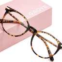 Gaoye Blue Light Blocking Glasses, Retro Round Eyewear Frame Anti Eyestrain Computer Glasses for Women Men (Tea Leopard/Transparent Lens)