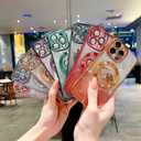 for iPhone 15 Pro Max Case, Glitter Clear Cute Paw Love Heart, Compatible with MagSafe, Strong Magnetic Full Camera Lens Protection Cover, Soft Slim Bling Phone Case 6.7" - Purple