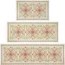 Boho Vintage Persian Kitchen Rugs Set of 3, Washable Faux Wool Kitchen Mats, 20''x32''+20"x48"+20"x60"