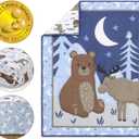 The Peanutshell 3 Piece Baby Crib Bedding Set for Boys - Newborn, Infant & Toddler Nursery Bed Set Decor with Fitted Crib Sheet, Dust Ruffle Comforter - Under The Stars