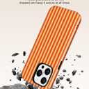 Jusy Magnetic Striped Phone Case for iPhone 15 Plus,Orange | Compatible with MagSafe, Cute Aesthetic Striped Design, TPU and PC Protective Shockproof Cover