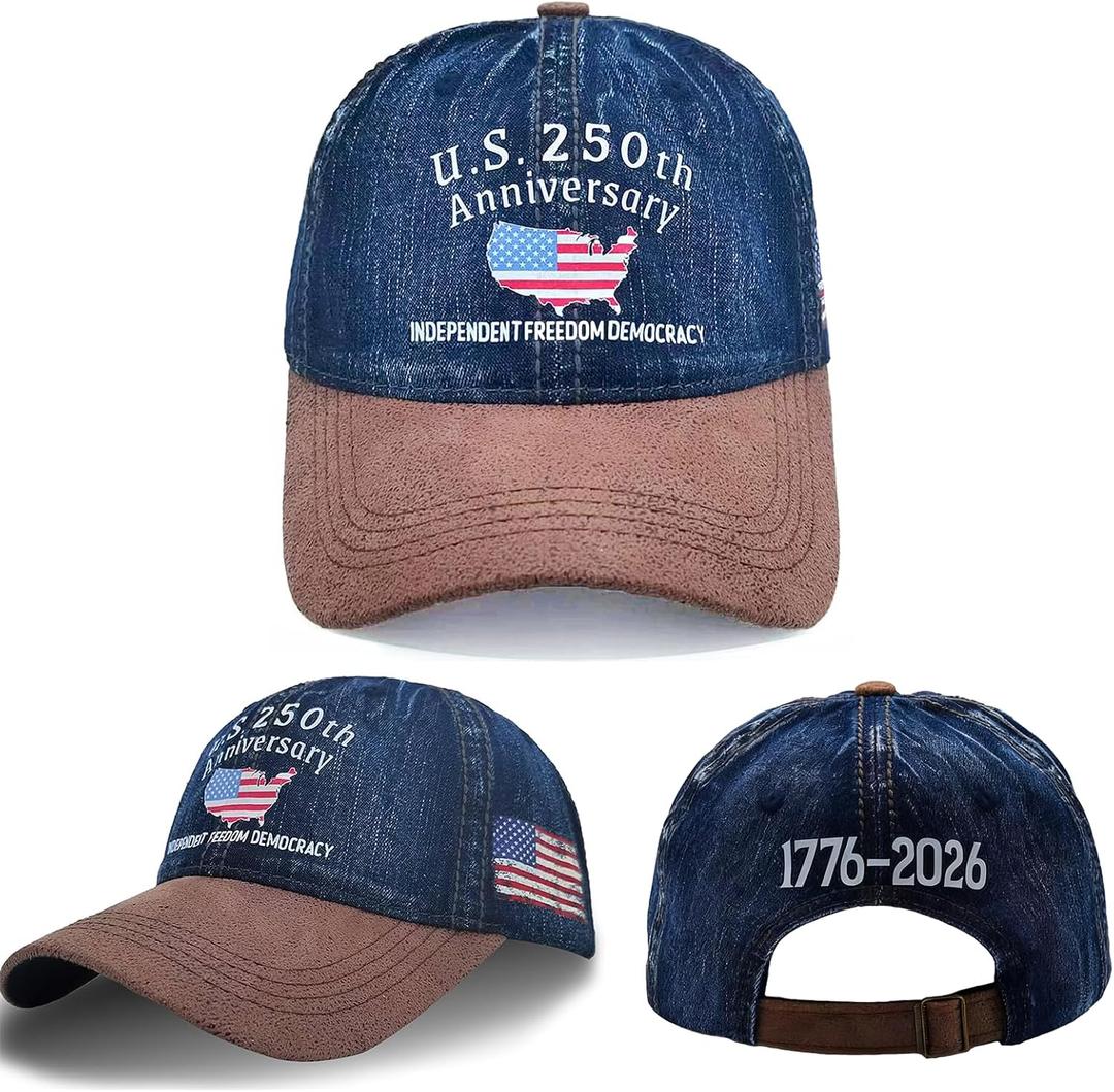 250th Anniversary Retros Hat 1776 2026 Vintage Baseball Hats Golf Caps for Mom Gift Hat