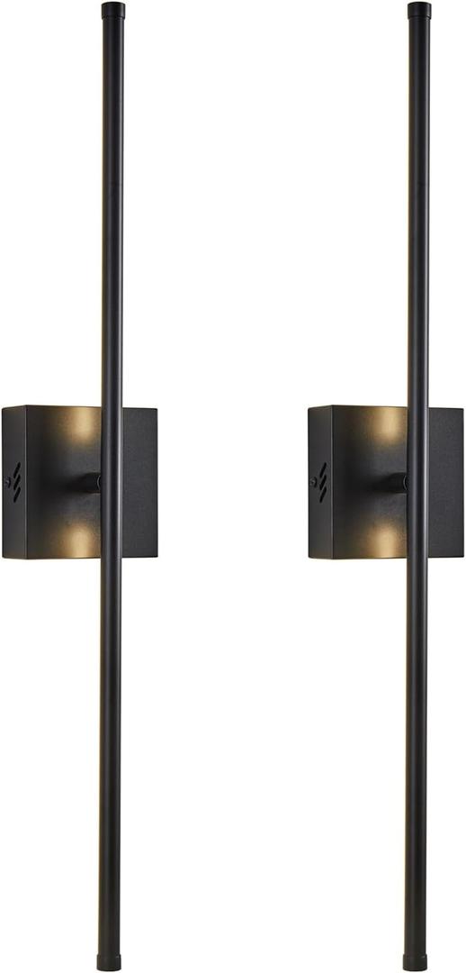 Wall Sconces Set of Two, Hardwired Retro Industrial Wall Lamps, 3000K LED Black Wall Sconce, 360 Rotate, for Living Room, Hallway, Bedroom