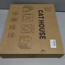 Apasiri Cat House Scratch-Resistant: Indoor Warm Enclosed Felt Bed Cave with Hanging Ball Toy, No-Tool Assembly Hideaway for Anxious Cats & Kittens, 13.4x13.4x9.85 Inch Interior (Beige1)