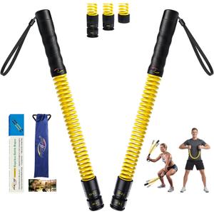 Weighted Cordless Battle Ropes for Home Gym & Apartment with Workout Guide | Ergonomic sweat-wicking breathable grips, ultra silent operation, anchor-free, portable design for easy moving and storage