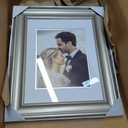 Malden International Designs Classic Wall Mouldings Eaton Double Matted Picture Frame, 17.5"L x 14.5"W, Silver, 8 X 10/11 X 14"