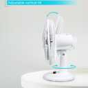 BLACK+DECKER Desk Fan for Home and Office, 12 Fan with 3 Speed Settings, Oscillating Portable Fan for Office Desk, Table Top and Kitchen Table with Adjustable Tilt, White