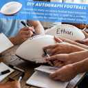 Halloscume 11.02in Blank Autograph Football Size 9 White Football with 1 Brown and 3 White Panels for Signature Autographs Customized Trophy Rugby Game Wedding Garter Toss