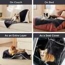 Bedsure Cat Blanket for Indoor Cats - Waterproof Calming Cat Blankets for Couch Protection, Sherpa Fleece Pet Blanket, Soft Plush Reversible Throw Furniture Protector, 40"x30", Black