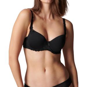 Simone Perele Womens Andora 3D Molded-Cup Bra: French T-Shirt Bra Style (38B, Black)