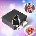 2 x Nurse Badge Reel, LGBT Black Cat with Rainbow Flag Gay Pride, Retractable for Nurse Name Tag Card, Funny Pride LGBTQ Rainbow Nursing Doctor Medical Work Office Alligator Clip