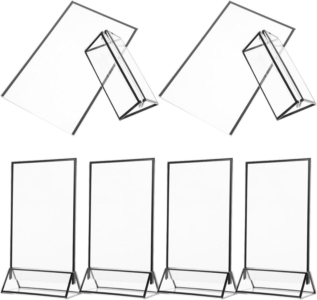 6pcs Clear Acrylic Table Number Display Holder Double-sided Stand for Weddings Events and Restaurants Versatile Menu and Sign Frame Effortless Setup and Stable Design