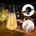 SANBEN 50ft Solar String Lights with Remote, 25+1 Bulbs Solar Patio Lights Outdoor Waterproof, Solar Powered Dimmable Deck Lights for Garden Porch Party