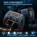 AFMVV Wireless Controller for PS5 with RGB LED,TURBO, Dual Vibration, 6 Axis Gyro Sensor, Touchpad, Ergonomic for Playstation 5 Controller, Compatible with PlayStation 5/PC/Mac/ios/Android/Steam