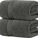 Oakias 2-Pack Bath Sheets  35 x 70 Inches, Grey  600 GSM Extra Large Bath Towels  100% Ring-Spun Cotton, Soft, Quick-Dry & Highly Absorbent  Ideal for Bathroom, Shower, Hotel, Gym & Spa