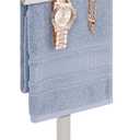 Livabber Standing Hand Towel Holder, 304 Stainless Steel Hand Towel Rack Stand with Heavy Marble Base, Bath Accessories, Towel Ring for Bathroom Kitchen Countertop, 14 Inch (Brushed Nickel)