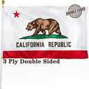 XIFAN Double Sided California State Flag 3x5 ft, Heavy Duty 3 Ply Durable Polyester, CA Flag with Vibrant Print/4 Rows Hemming/Brass Grommets for Indoor Outdoor Decor