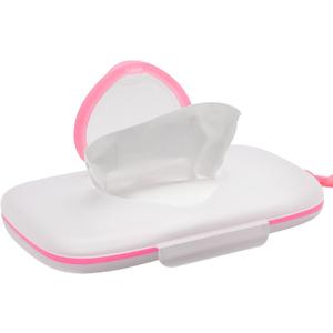 Baby Wipes Dispenser: On- The- Go Wipes Dispenser Travel Wipes Case Baby Wipe Holder Outdoor Stroller Wet Wipes Box Portable Refillable Wipes Container Pink