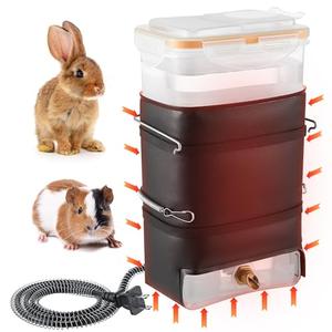 74 oz Heated Rabbit Water Bottle, Large Rabbit Water Dispenser No Drip, Bunny Bottle, Heated Small Animal Drinker for Pets, Rabbits, Guinea Pigs, Hamster, Ferrets, Birds, Mouse, Rats(1 Pack)