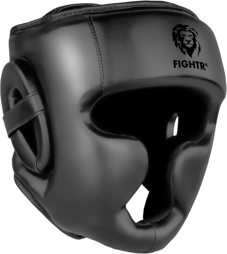 FIGHTR Boxing Headgear with Best fit | Boxing Helmet Guard for Sparring | Adjustable Size for MMA, Muay Thai, Kickboxing & Martial Arts (Small-Medium, All Black)