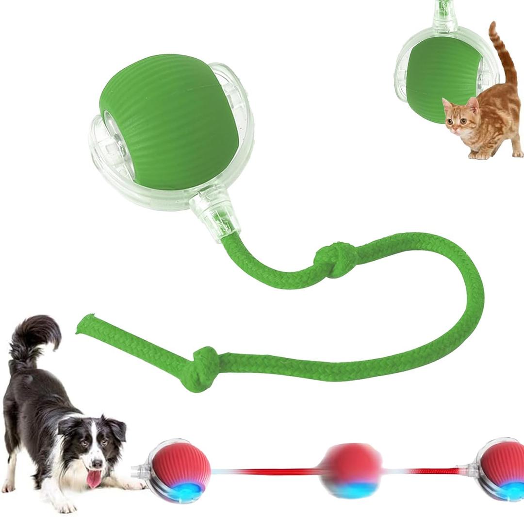 2025 New Interactive Dog Cat Toys Balls,Interactive Rolling Ball Cat Toy, 360 Smart Automatic Rolling Pet Ball, Fast Moving Toy for Dog and Cat(Green)
