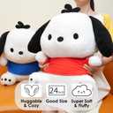 Juju White Dog Plush Kawaii (24 in) - Cute Stuffed Animal Kawaii Plushies - Peluche Big Stuffed Animals Plushie - Peluches Grandes Cute Plushies - Cool Stuff Plush - Plushy (Blu)
