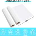 HTVRONT Heat Transfer Vinyl Rolls - 2 Rolls 12" x 20ft White Iron on Vinyl for Shirts, White HTV for All Cutting Machines - Easy to Cut & Weed for Craft Heat Transfer Design