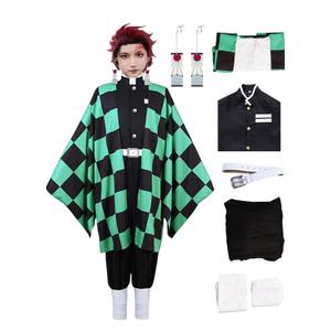 Anime Cosplay Costumes Adult Anime Kimono Halloween Cosplay Cloak Kimono Outfit With Earring Kids 2XL