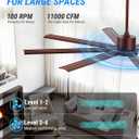 Carrefour 72 Inch Ceiling Fan with Light,8 Aluminum Blades,No Light Option