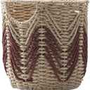 Fenteer Handwoven Paper Rope Basket,Storage Bin Organizer Portable Organizing and Decor Decorative for Home Nursery Kitchen Bedroom, Red