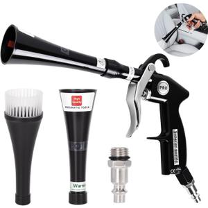 Aluminium Car Cleaning Gun with Tapered Nozzle, 6-9.2Bar with 2 Set Nozzle, Pressure Air Blower Blow Gun Producing Powerful Blast of Air for Cleaning Cars, Velvet, Furniture and Carpets