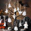 24 Pcs Ghost Hanging Ornaments Felt Christmas Tree Ornaments Decoration White Ghost Decoration for Small Christmas Tree Party Decor Home Favors Supplies
