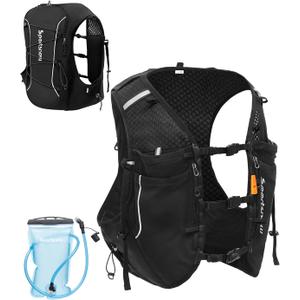 Sportsnew Running Vest for Women Men, Lightweight 10L Hydration Backpack with Waterproof Phone Pocket, Hydration Pack with Water Bladder for Hiking Trail
