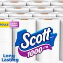 Scott 1000 Toilet Paper, 32 Rolls, Septic-Safe, 1-Ply Toilet Tissue , White