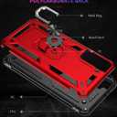 Androgate for Samsung Galaxy S21 5G Case with HD Screen Protectors, Military-Grade Metal Ring Holder Kickstand 15ft Drop Tested Shockproof Cover Case for Galaxy S21 Red