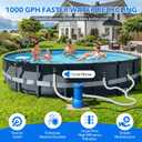 Above Ground Pool Filter Pump, 1000 GPH Powerful Swimming Pool Cartridge Filter Pump, ETL Certified Water Circulation and Filtration System with GFCI Protection - Keep Water Crystal Clean