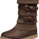 DREAM PAIRS Girl's Winter Snow Boots Faux Fur Lined Mid Calf Shoes (2 Little Kid, Brown)