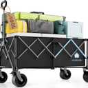 48" XL Collapsible Wagon Cart, 560 lbs Capacity Heavy Duty Folding Wagon with 7" All-Terrain Wheels, Foldable Utility Wagon for Camping, Garden, Shopping, Sports & Moving