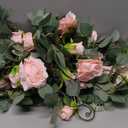 TELDRASSIL 4Pcs(26 FT) Artificial Rose Vine Fake Flower Garland Fake Silk Rose Hanging Vine for Wedding Party Background Arch Garden Background Decoration (Pink)