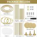 6 Pack Cylinder Pedestal Stands and Metal Cake Stand Set, Gold Metal Plant Round Display Columns Cupcake Dessert Table Display Stand for Party Wedding Birthday Baby Shower Anniversary
