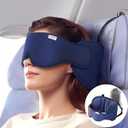 Inspireyes Travel Pillows for Airplanes, FSA HSA Eligible Approved Travel Accessories for Long Flight Head Support, Car Travel Pillow for Kids, Eye Mask for Sleeping Airplane, Royal Blue