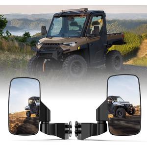 Ranger Side Mirrors Door Mounted, Esploratori UTV Side Mirrors for Full-Door Polaris Ranger Compatible With 2018-2024 Polaris Ranger CREW SP XP 570 1000 2019-24 Commercial Pro XDONLY FOR FULL DOORS