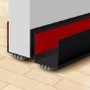 Weather Stripping Door Seal, 39 Length Cuttable Door Draft Stopper, Strong Adhesive Door Sweep for Exterior and Interior Doors (2, Black)