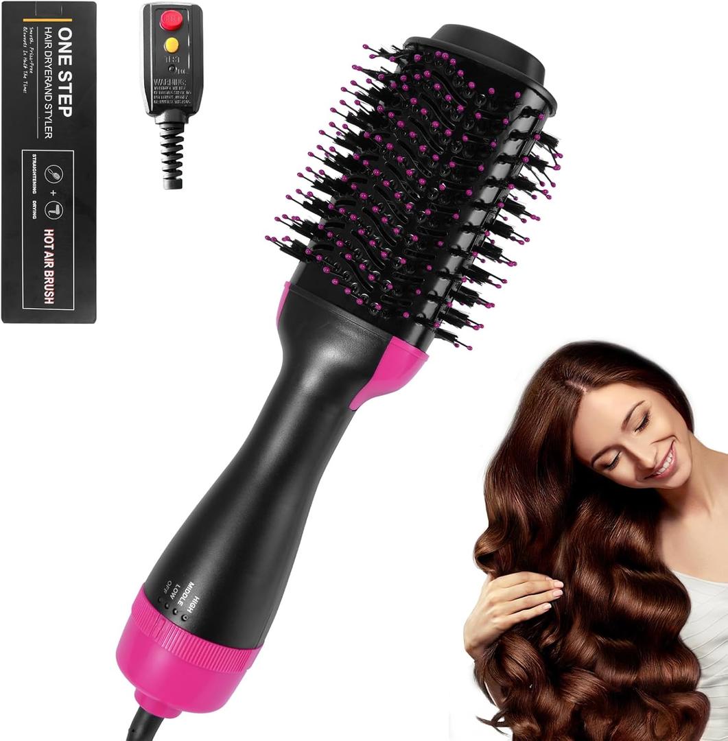 4-in-1 Hair Dryer Brush and Styler, Hot Air Blow Dryer, Volumizer with Ionic Technology (A)